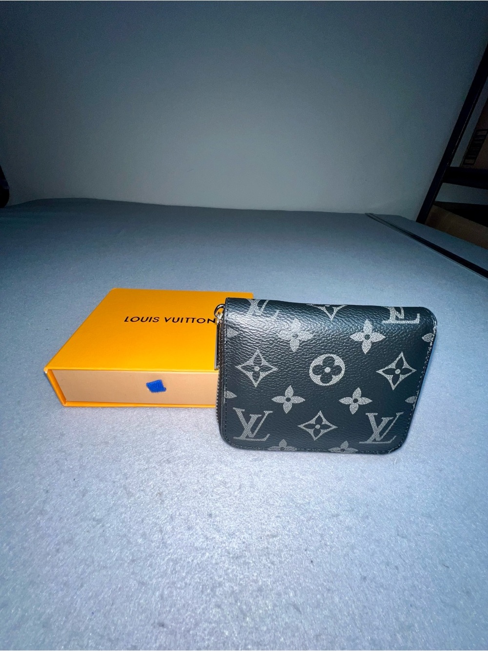 Louis Vuitton Monogram Eclipse Black Gray Zippy Wallet Box & Dust Bag